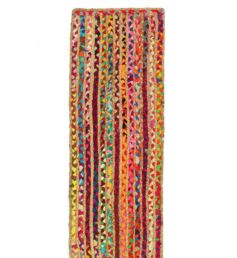 Cotton Craft عداء طاولة جوت شندي من قطن كرافت - عداء طاولة معكوس يدوي الصنع - صيف خريف حصاد عطلة حفلة بوهيمية ريفية منزلية - 13 × 72 بوصة - متعدد الألوان - Image 4